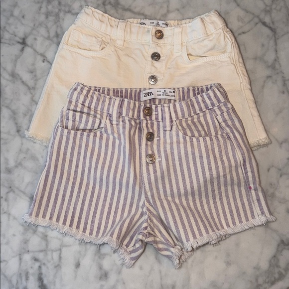 Zara Other - Zara Stylish Denim and Striped Shorts 3Y Bundle of 2